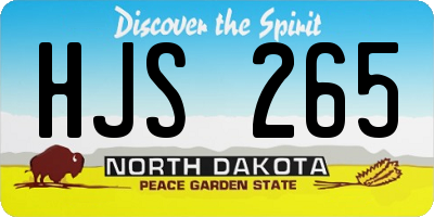 ND license plate HJS265
