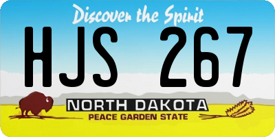 ND license plate HJS267