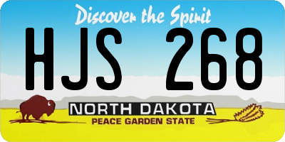 ND license plate HJS268