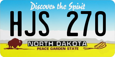 ND license plate HJS270