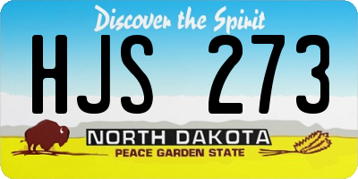 ND license plate HJS273
