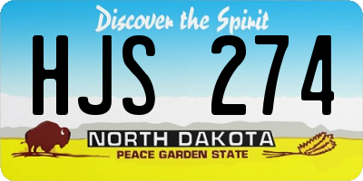 ND license plate HJS274