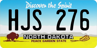 ND license plate HJS276