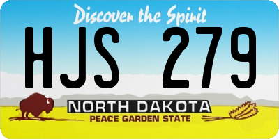ND license plate HJS279