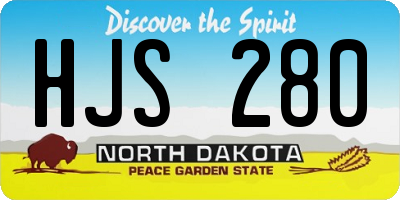ND license plate HJS280