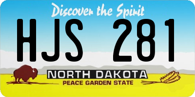 ND license plate HJS281