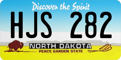 ND license plate HJS282
