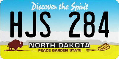 ND license plate HJS284