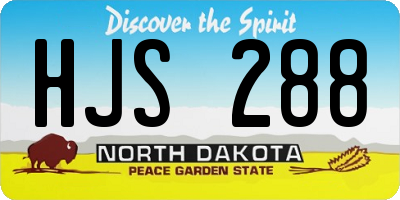 ND license plate HJS288