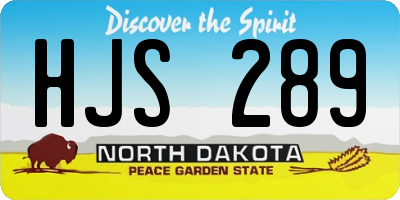 ND license plate HJS289