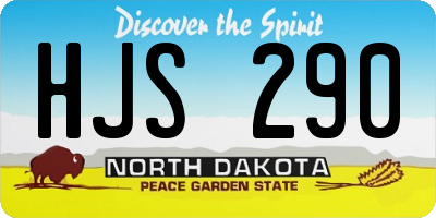 ND license plate HJS290