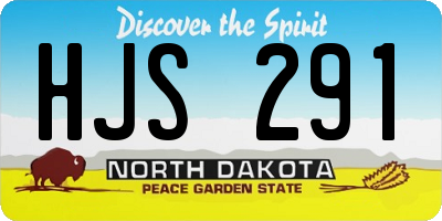 ND license plate HJS291