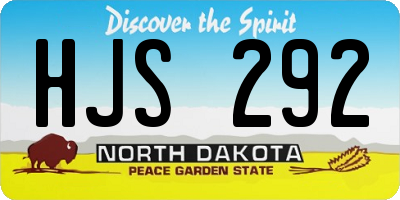 ND license plate HJS292
