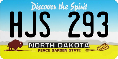 ND license plate HJS293