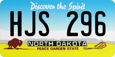 ND license plate HJS296