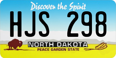 ND license plate HJS298