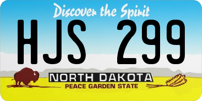ND license plate HJS299