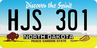 ND license plate HJS301