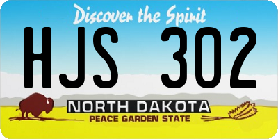 ND license plate HJS302