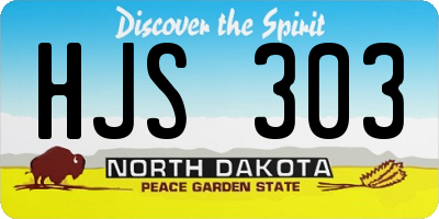 ND license plate HJS303