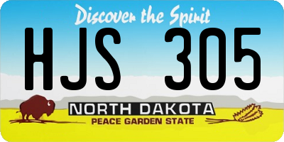 ND license plate HJS305