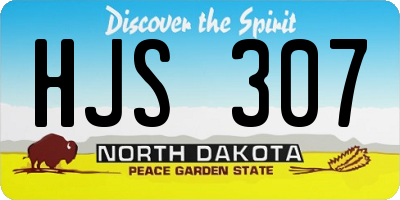 ND license plate HJS307