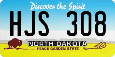 ND license plate HJS308