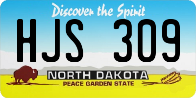 ND license plate HJS309