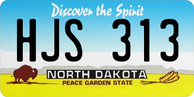 ND license plate HJS313