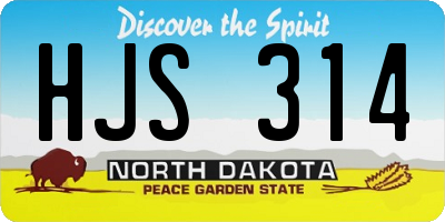 ND license plate HJS314