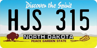 ND license plate HJS315