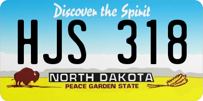 ND license plate HJS318