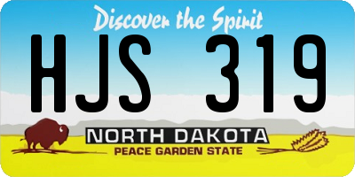 ND license plate HJS319