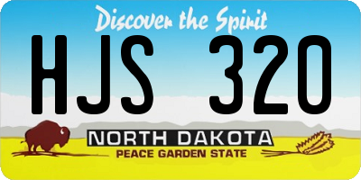 ND license plate HJS320