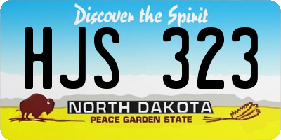 ND license plate HJS323