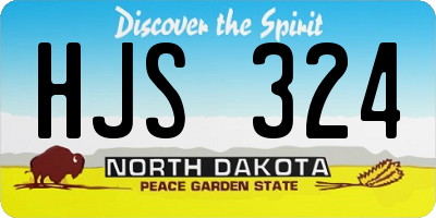 ND license plate HJS324