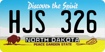 ND license plate HJS326