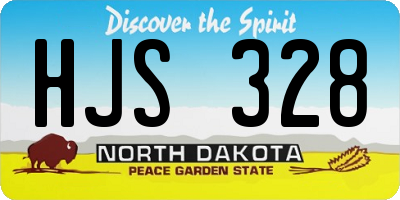ND license plate HJS328