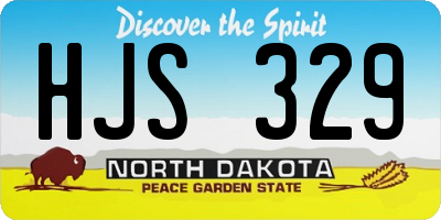 ND license plate HJS329