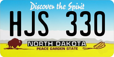 ND license plate HJS330