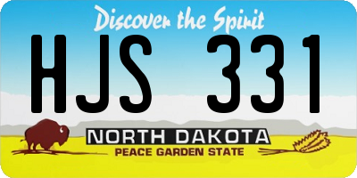 ND license plate HJS331