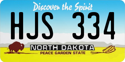 ND license plate HJS334