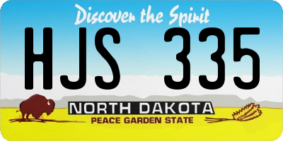 ND license plate HJS335
