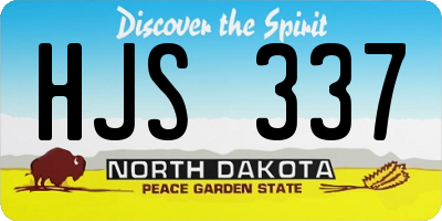 ND license plate HJS337
