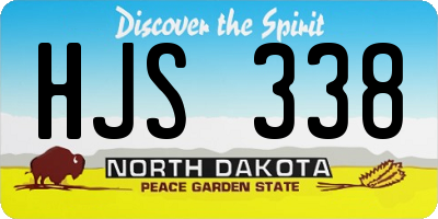 ND license plate HJS338