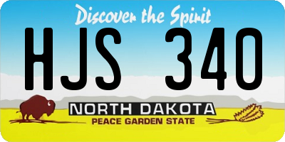 ND license plate HJS340