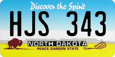 ND license plate HJS343