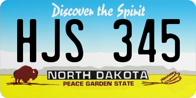 ND license plate HJS345