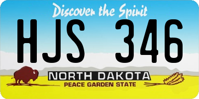 ND license plate HJS346