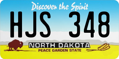 ND license plate HJS348
